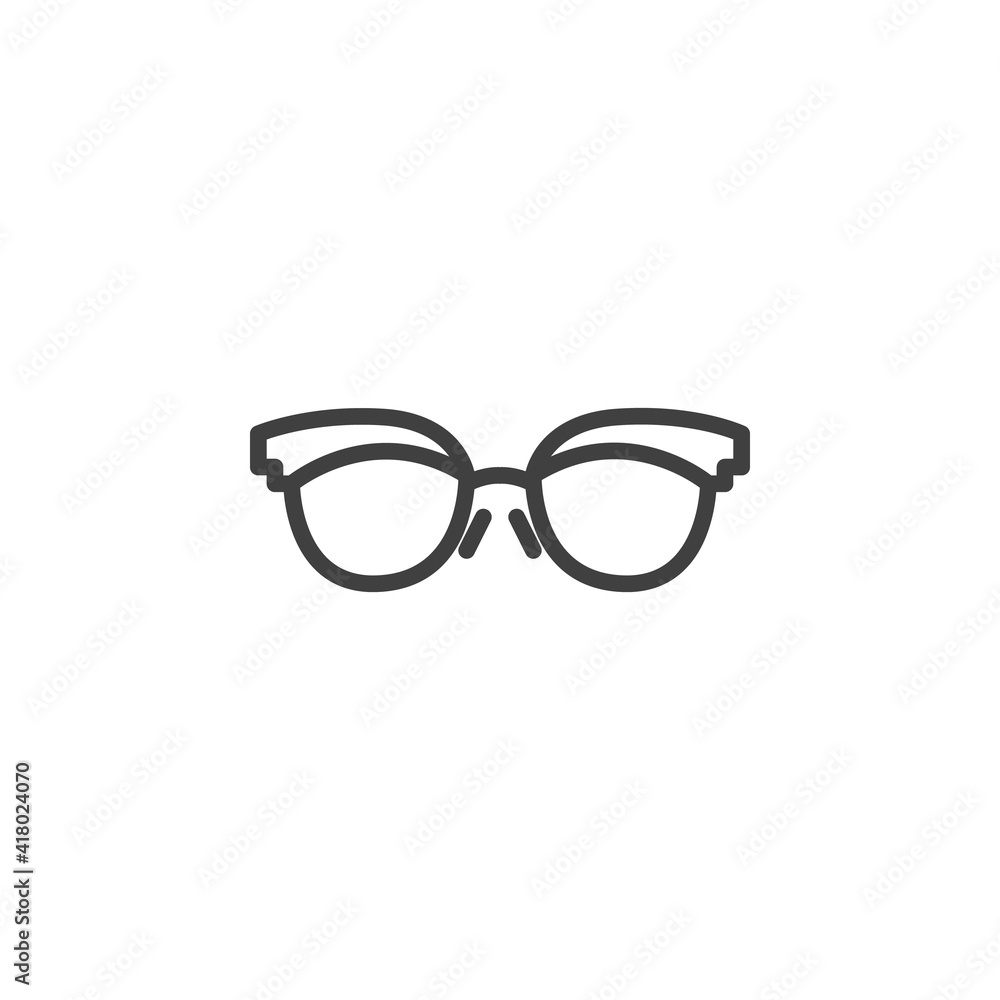 Fashion spectacles line icon. Sunglasses linear style sign for mobile concept and web design. Female glasses outline vector icon. Symbol, logo illustration. Vector graphics Fashion spectacles line icon. Sunglasses linear style sign for mobile concept and web design. Female glasses outline vector icon. Symbol, logo illustration. Vector graphics