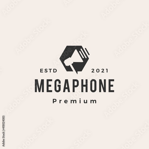 megaphone hipster vintage logo vector icon illustration