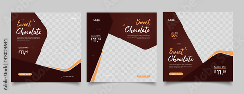 Drink menu promotion social media instagram post banner template