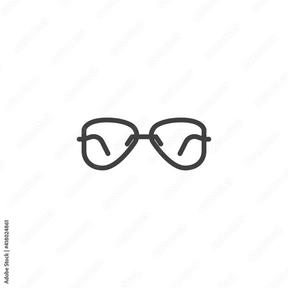 Stylish sunglasses line icon. linear style sign for mobile concept and web design. Fashion eyeglasses outline vector icon. Symbol, logo illustration. Vector graphics Stylish sunglasses line icon. linear style sign for mobile concept and web design. Fashion eyeglasses outline vector icon. Symbol, logo illustration. Vector graphics