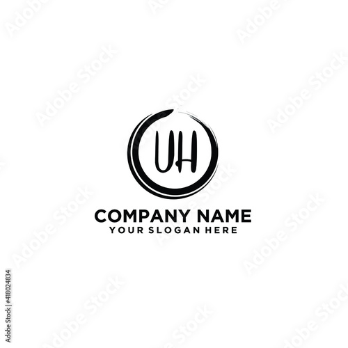 Letter UH Beautiful handwriting logo