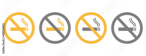 No smoking. Set prohibition icons.