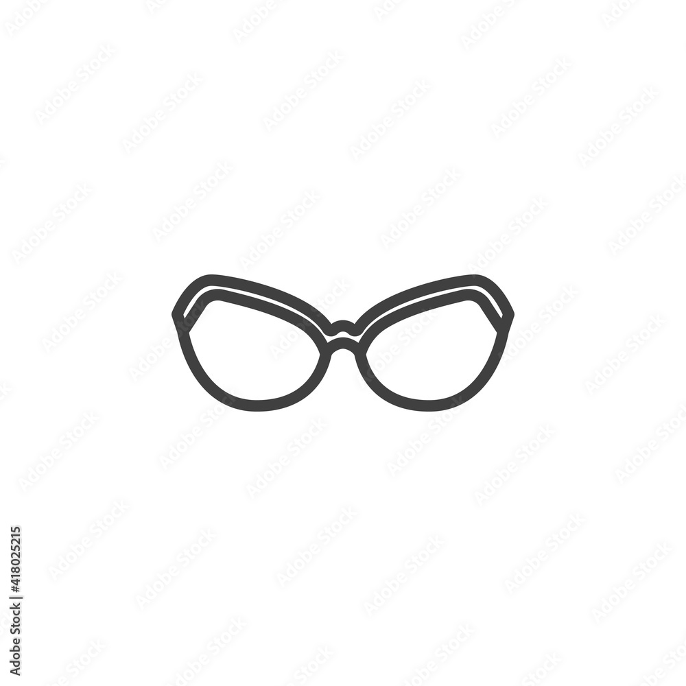 Glasses line icon. Eyeglasses linear style sign for mobile concept and web design. Stylish sunglasses outline vector icon. Symbol, logo illustration. Vector graphics Glasses line icon. Eyeglasses linear style sign for mobile concept and web design. Stylish sunglasses outline vector icon. Symbol, logo illustration. Vector graphics