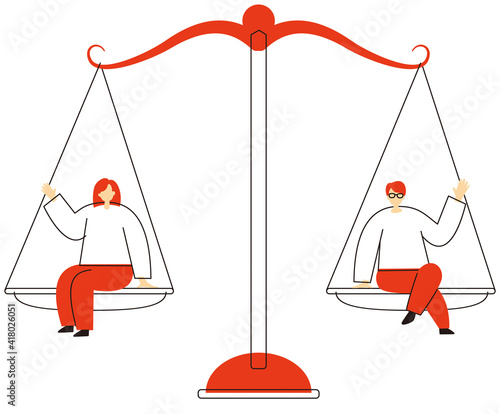 SDGs: Goal 5. Image illustration of 'GENDER EQUALITY'. Vector illustration on white background.