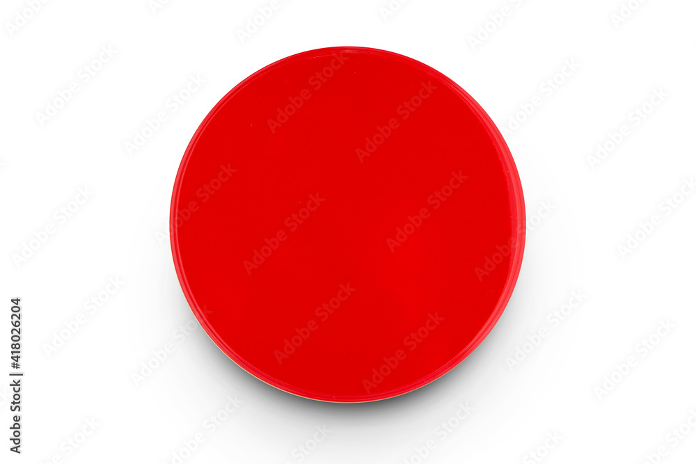 Red Round Container for dry products like tea, coffee, sugar, cereals, candy, spice, nuts. Isolated on background Red Round Container for dry products like tea, coffee, sugar, cereals, candy, spice, nuts. Isolated on background