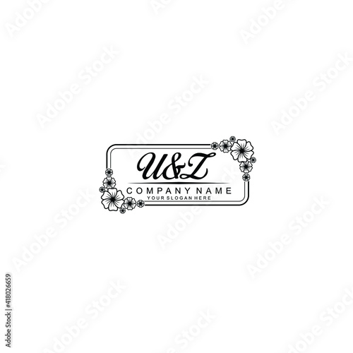 Letter UZ Beautiful handwriting logo