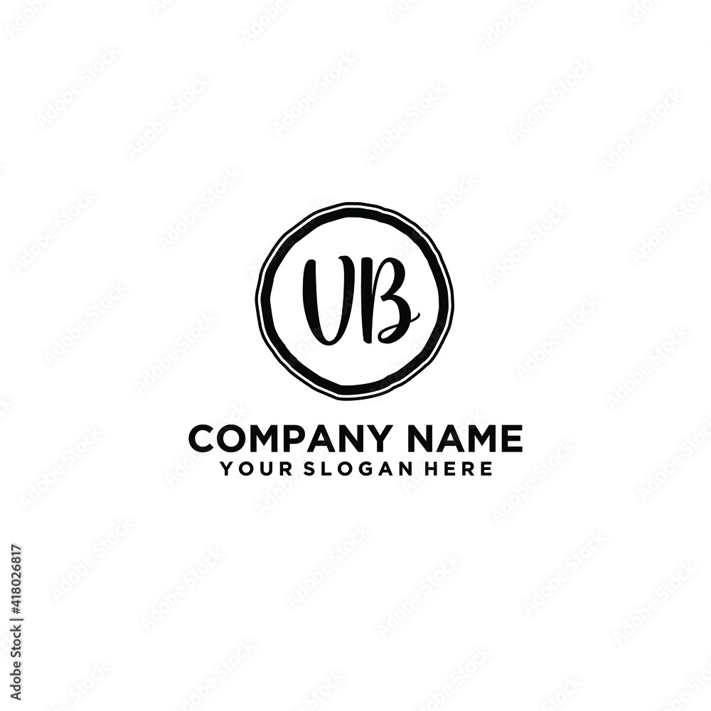 Letter VB Beautiful handwriting logo Letter VB Beautiful handwriting logo