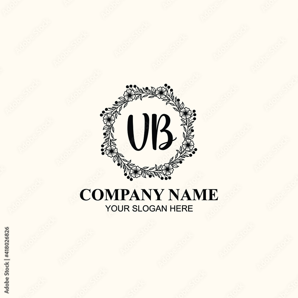 Letter VB Beautiful handwriting logo Letter VB Beautiful handwriting logo