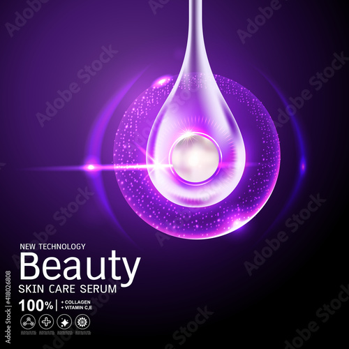 Collagen Solutions Vector Background Concept for Advertising Banner Poster SkinCare Cosmetic Products.