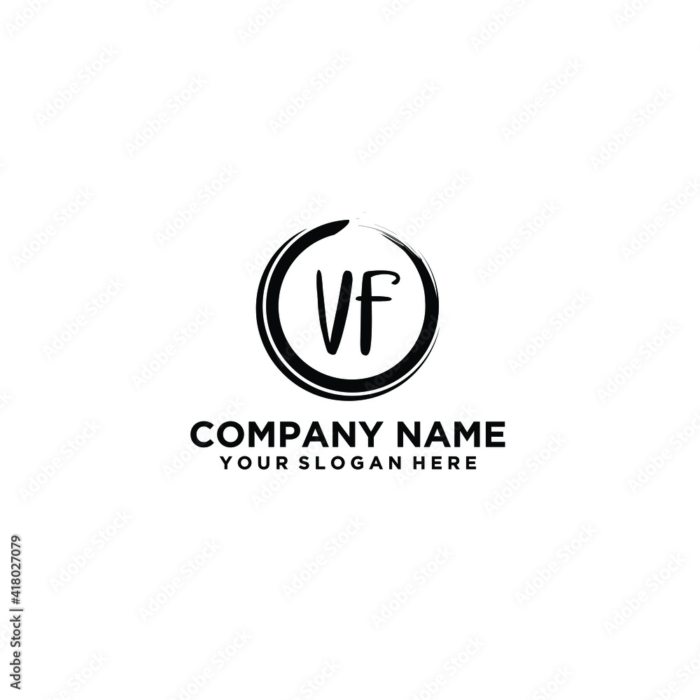 Letter VF Beautiful handwriting logo