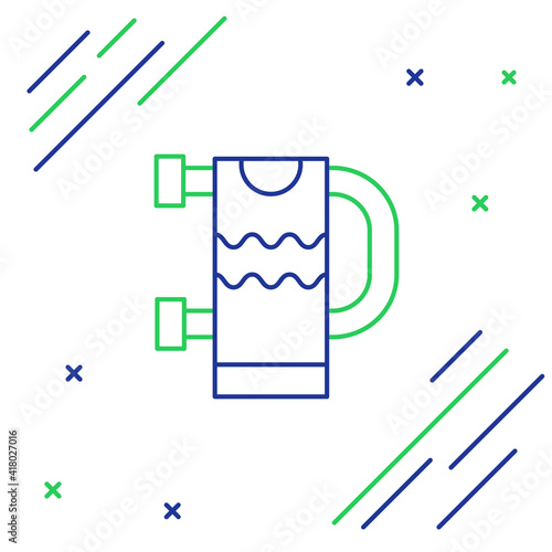 Line Heated towel rail icon isolated on white background. Colorful outline concept. Vector.