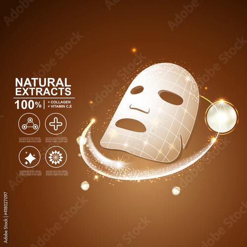 Collagen Solutions Vector Background Concept for Advertising Banner Poster SkinCare Cosmetic Products.