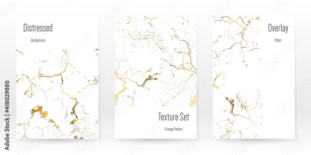 Elegant Gold Texture Set. Marble Business Card.