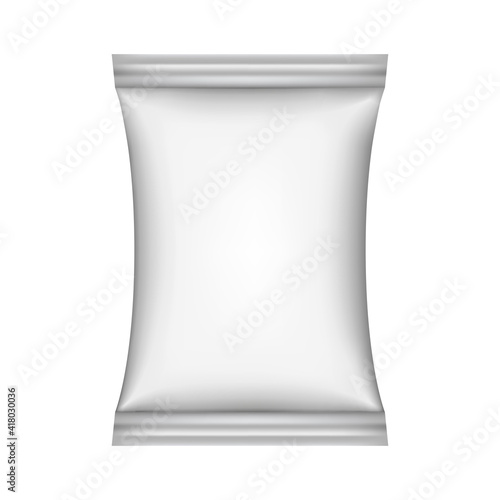 Food snack pillow bag on white background. Vector illustration. Can be use for template your design, promo, adv
