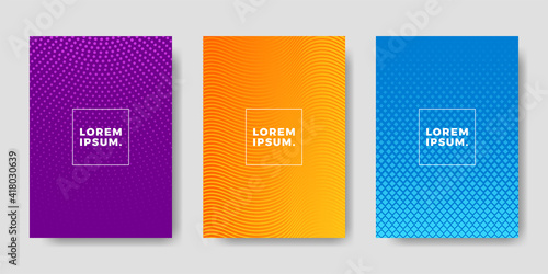 Set of book cover brochure design with gradient colors.