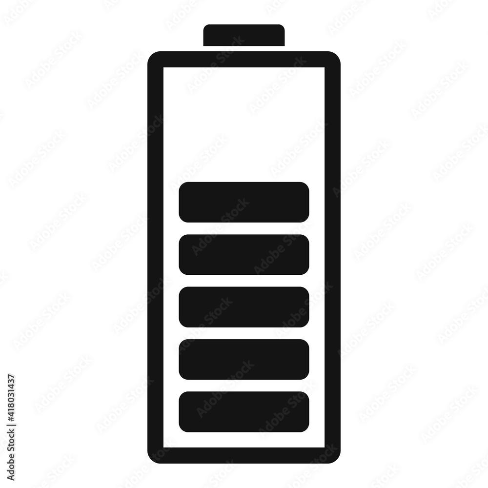 Half battery energy icon. Simple illustration of half battery energy vector icon for web design isolated on white background Half battery energy icon. Simple illustration of half battery energy vector icon for web design isolated on white background