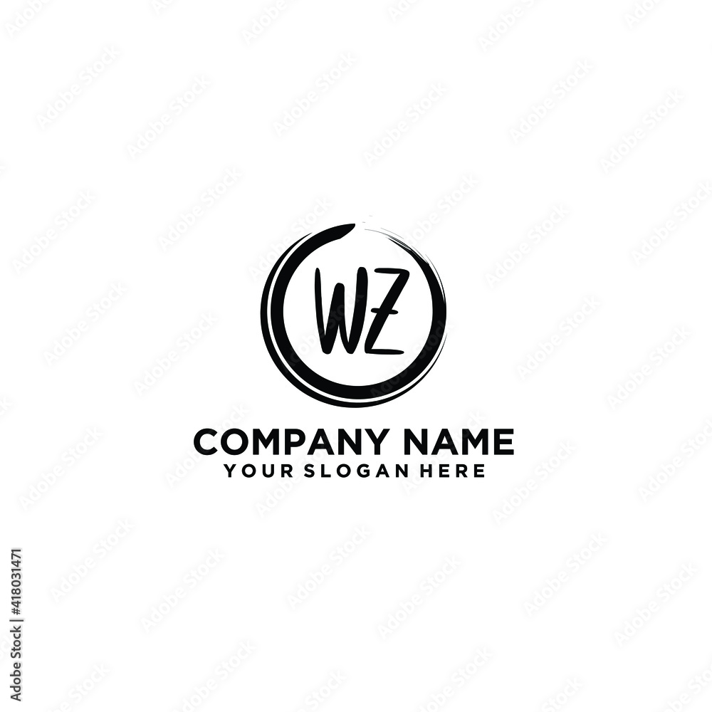 Letter WZ Beautiful handwriting logo