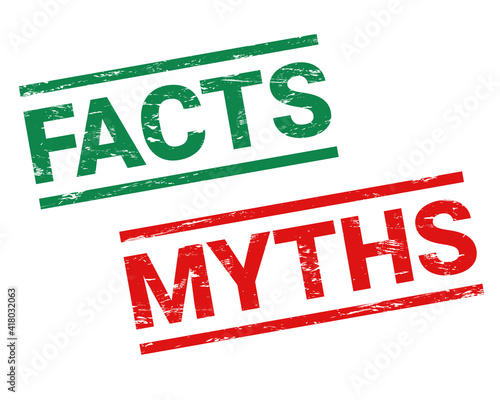Fact myth rubber stamp sign. Illustration vector