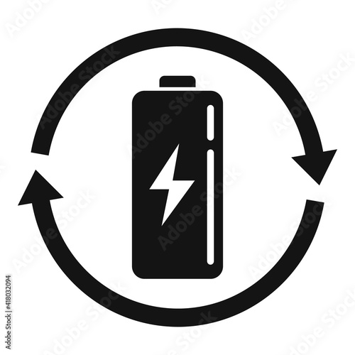 Recycle battery icon. Simple illustration of recycle battery vector icon for web design isolated on white background