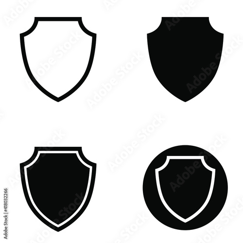 Shield icon vector set. protection illustration sign collection. armor symbol.