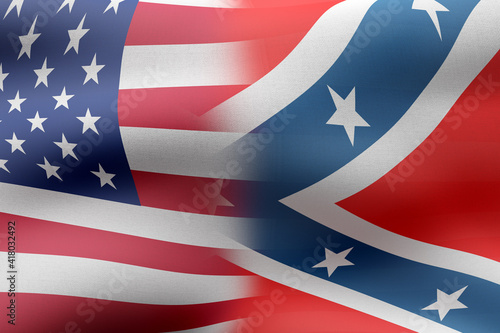 Fotografie usa and confederate flag