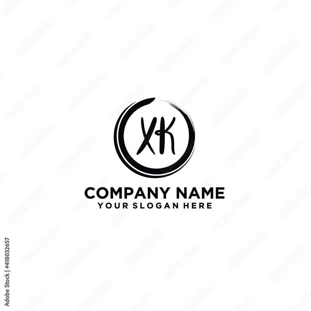 Letter XK Beautiful handwriting logo Letter XK Beautiful handwriting logo