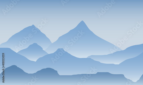 Wallpaper Mural Sunrise in mountains. Colour mountains landscape. Hiking - morning view. Vector background Torontodigital.ca
