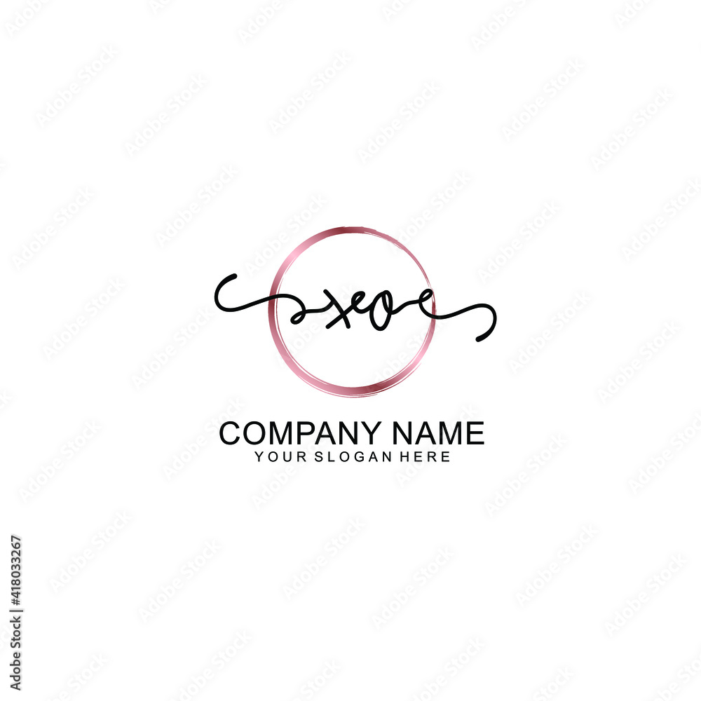 Letter XO Beautiful handwriting logo