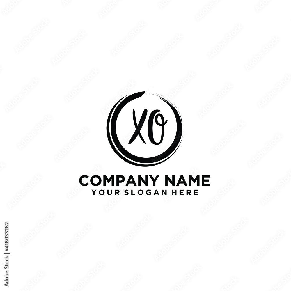 Letter XO Beautiful handwriting logo Letter XO Beautiful handwriting logo