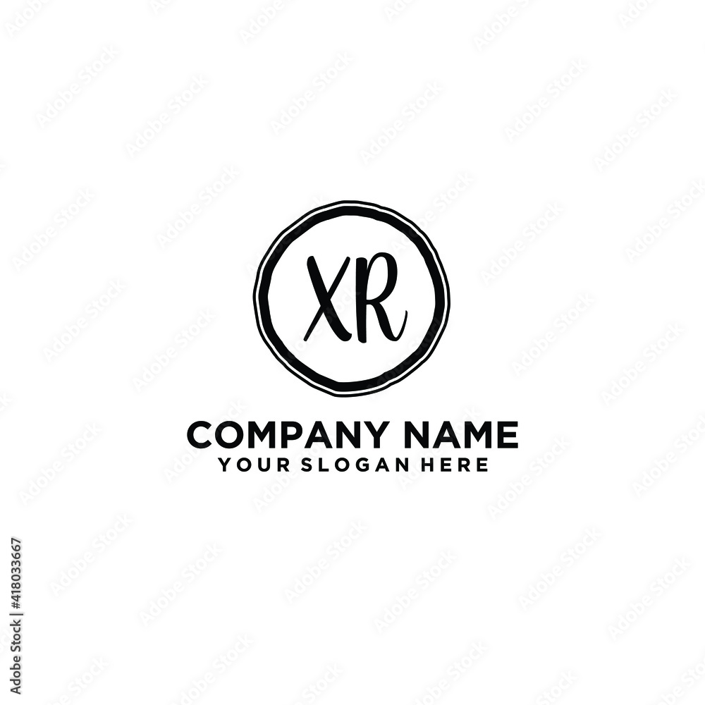 Letter XR Beautiful handwriting logo Letter XR Beautiful handwriting logo