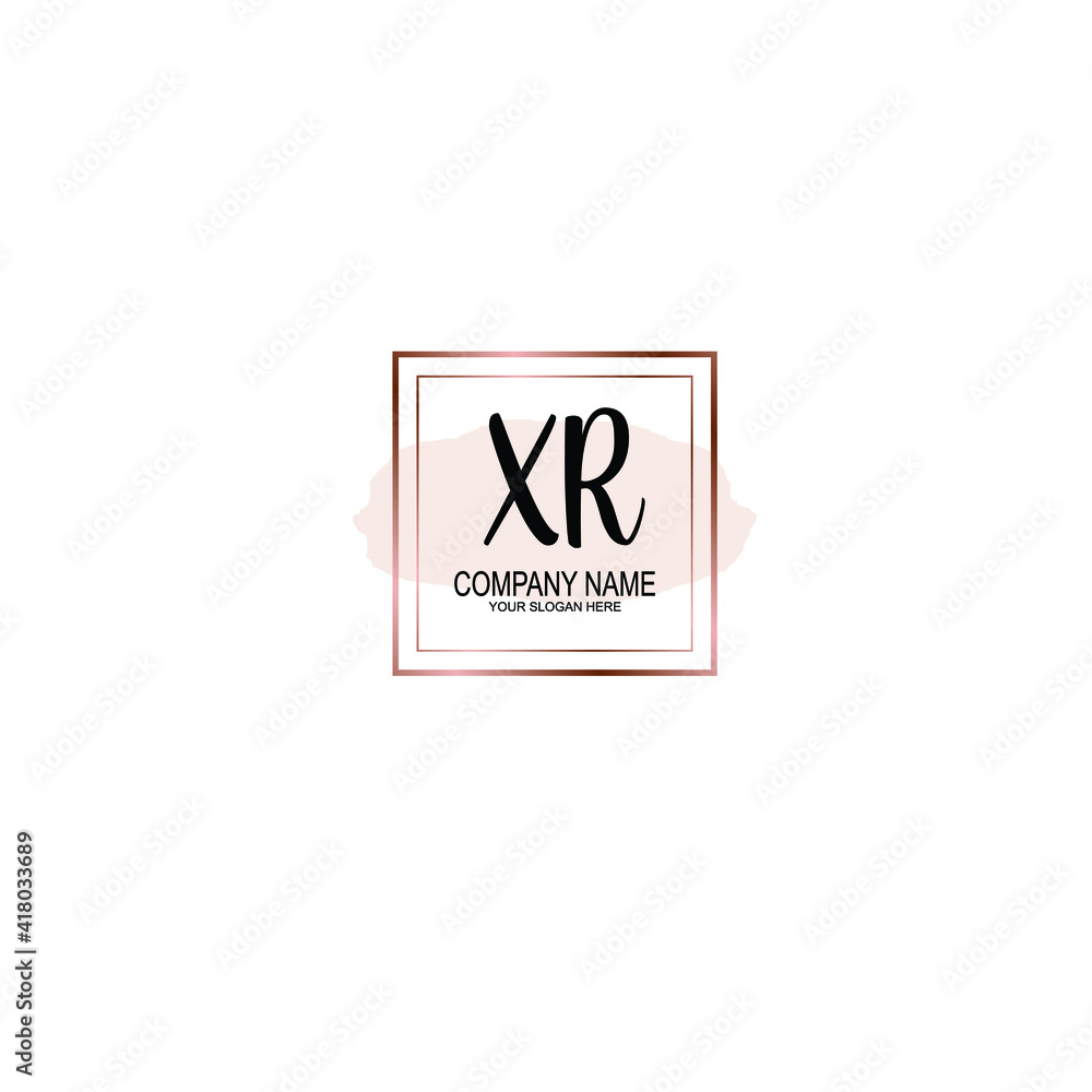 Letter XR Beautiful handwriting logo Letter XR Beautiful handwriting logo
