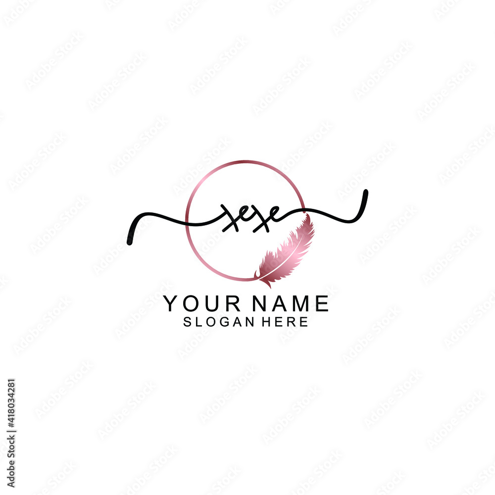 Letter XX Beautiful handwriting logo Letter XX Beautiful handwriting logo