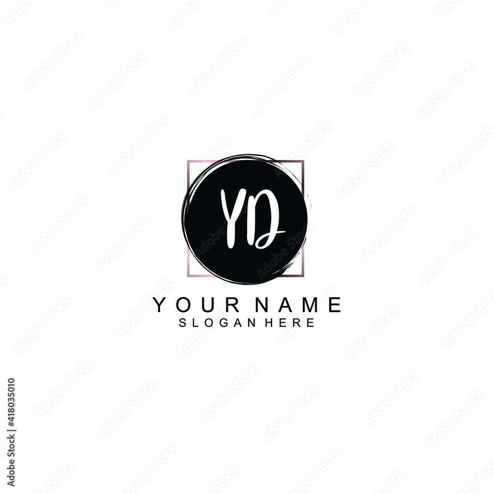 Letter YD Beautiful handwriting logo Letter YD Beautiful handwriting logo