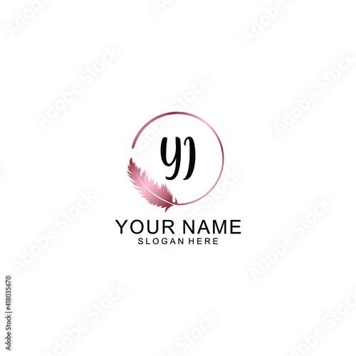 Letter YI Beautiful handwriting logo