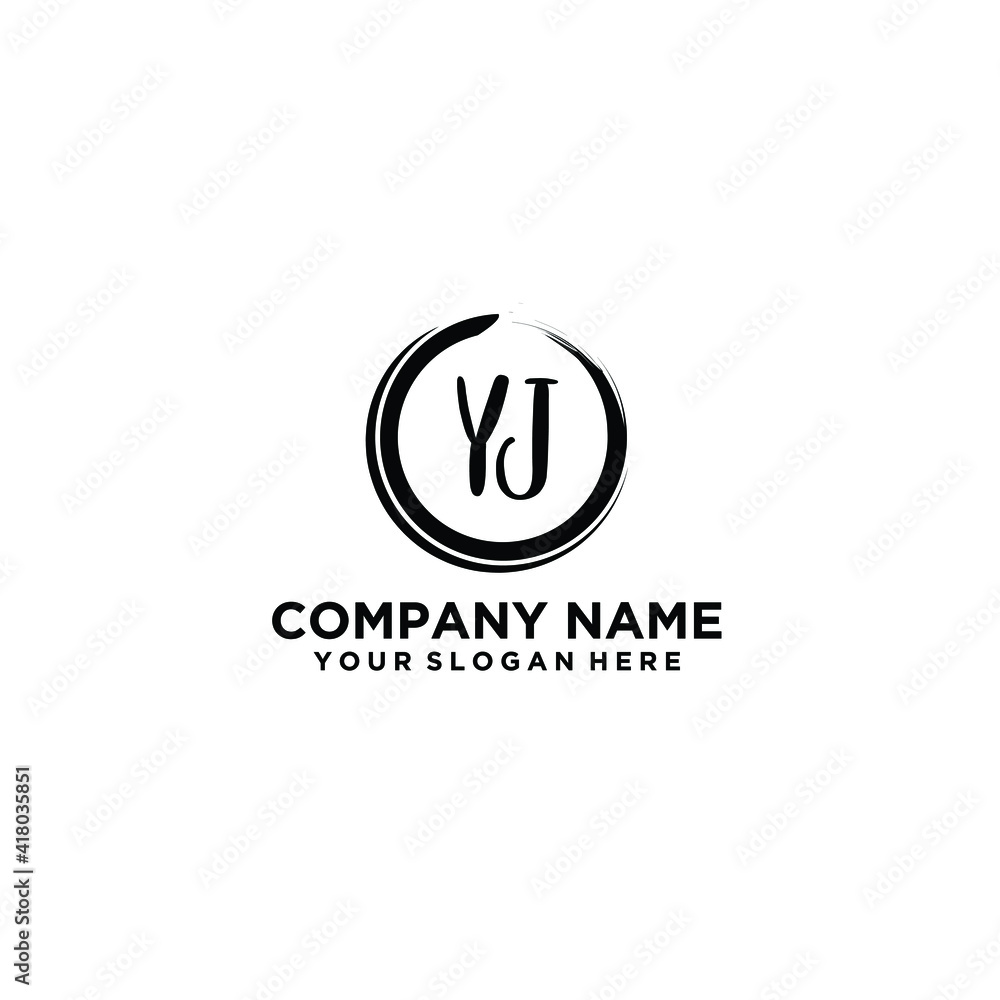 Letter YJ Beautiful handwriting logo