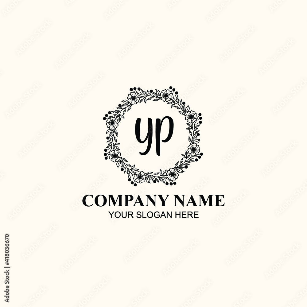 Letter YP Beautiful handwriting logo Letter YP Beautiful handwriting logo