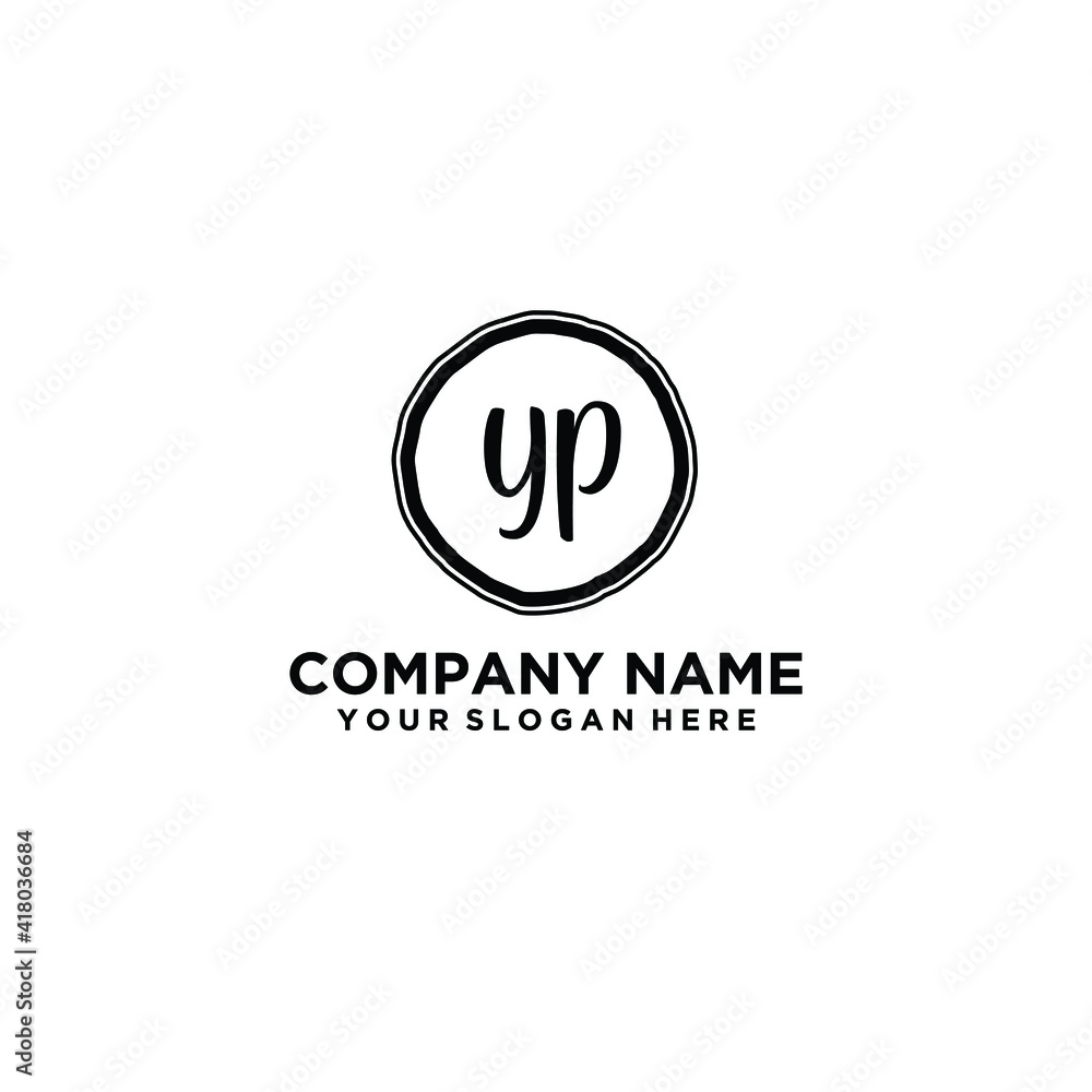 Letter YP Beautiful handwriting logo Letter YP Beautiful handwriting logo