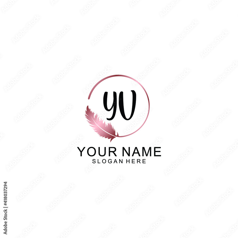 Letter YV Beautiful handwriting logo
