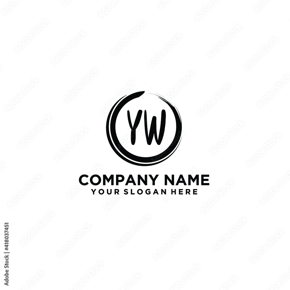 Letter YW Beautiful handwriting logo Letter YW Beautiful handwriting logo