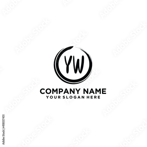 Letter YW Beautiful handwriting logo
