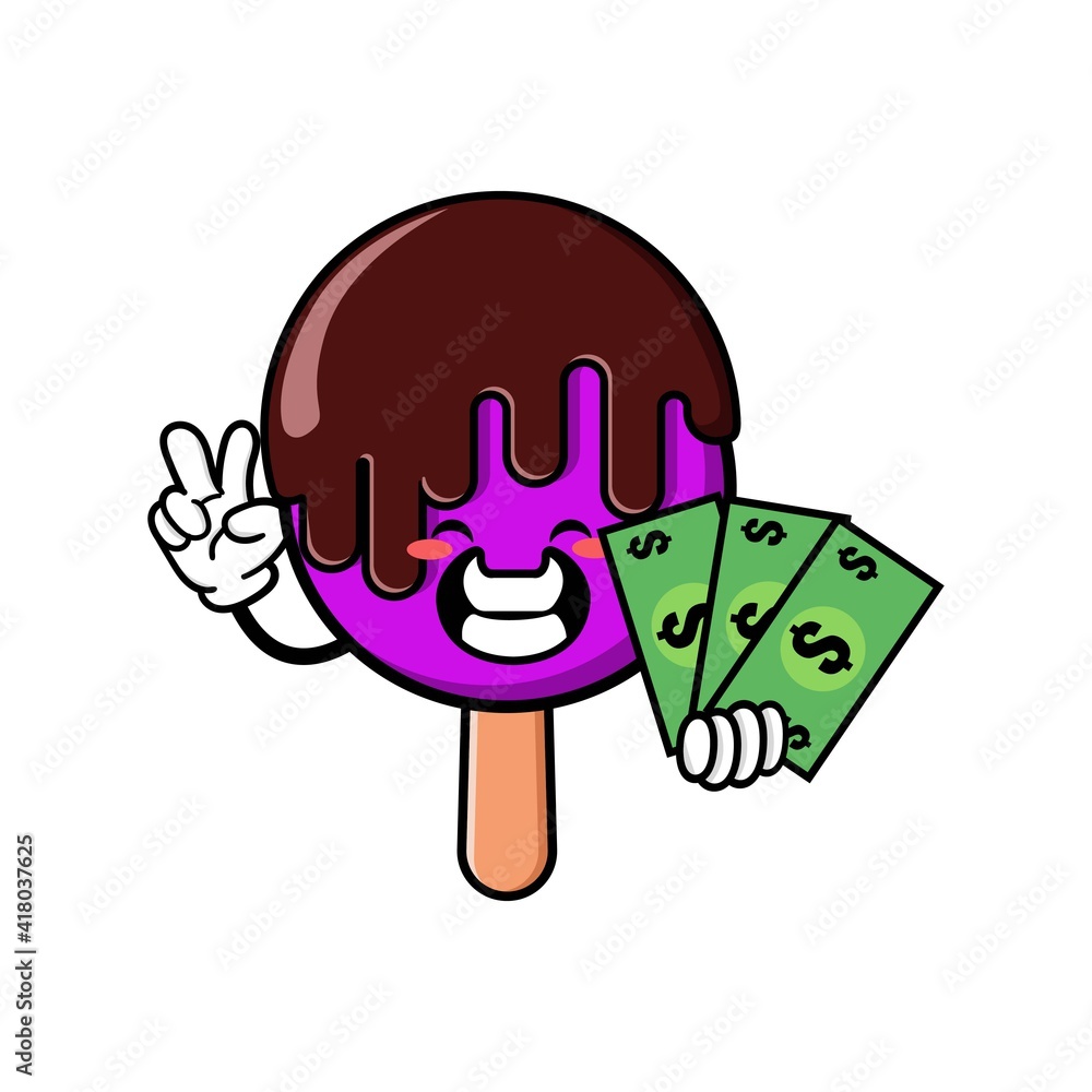 cute ice cream cartoon mascot character funny expression cute ice cream cartoon mascot character funny expression