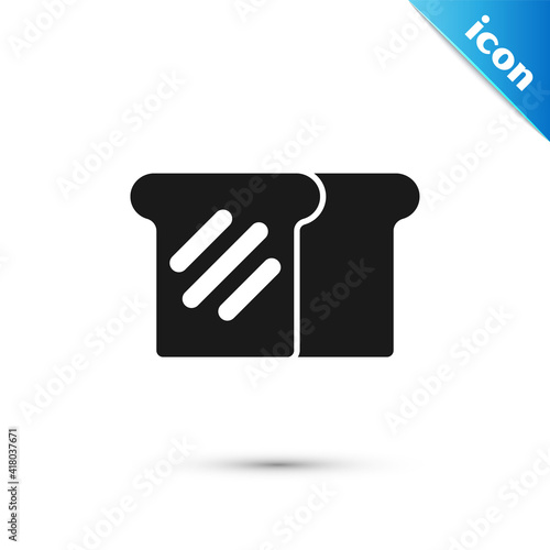 Grey Bread toast for sandwich piece of roasted crouton icon isolated on white background. Lunch, dinner, breakfast snack. Vector.
