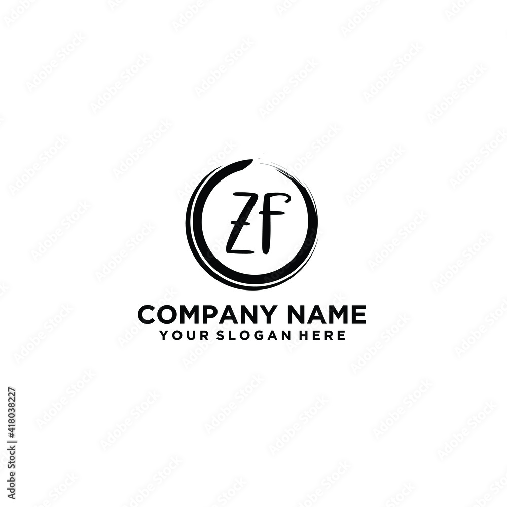 Letter ZF Beautiful handwriting logo Letter ZF Beautiful handwriting logo