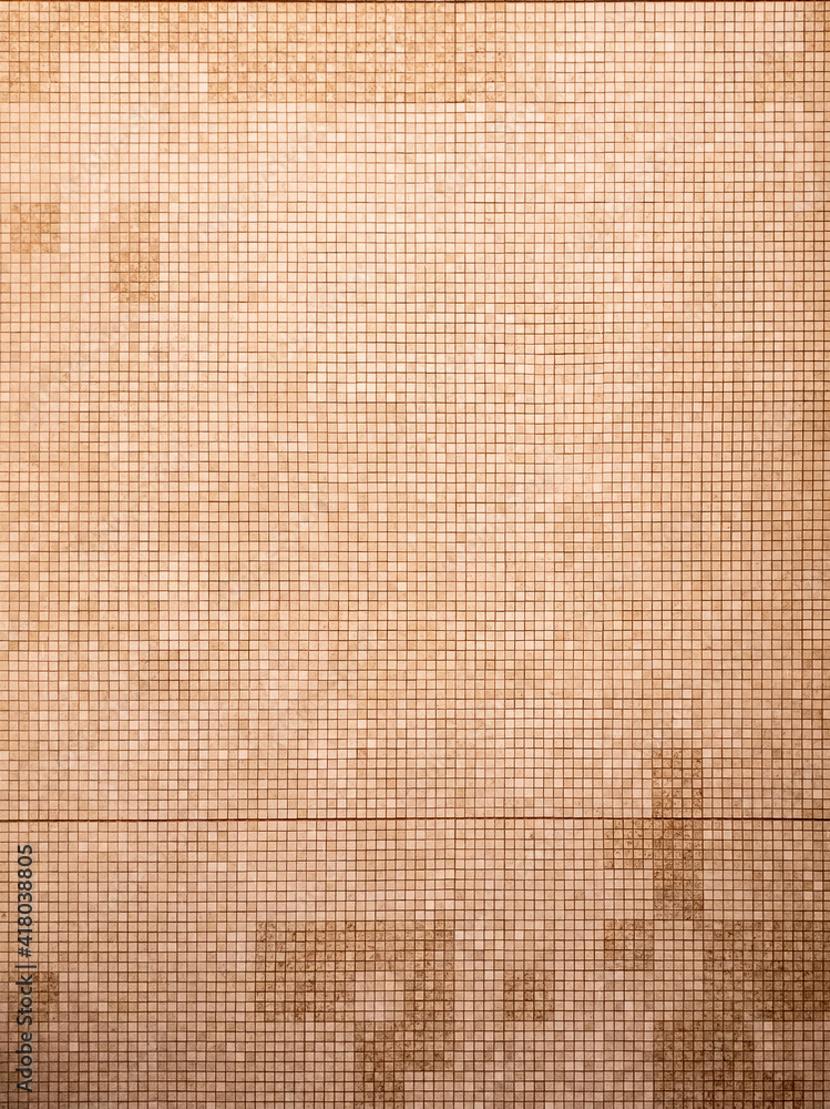 Fototapeta premium Mosaic wall light brown color.