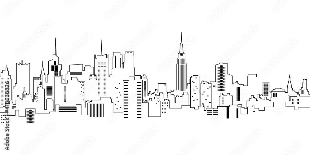 City landscape, vector icon on white background