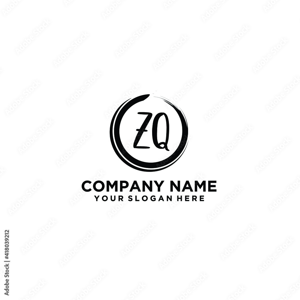 Letter ZQ Beautiful handwriting logo