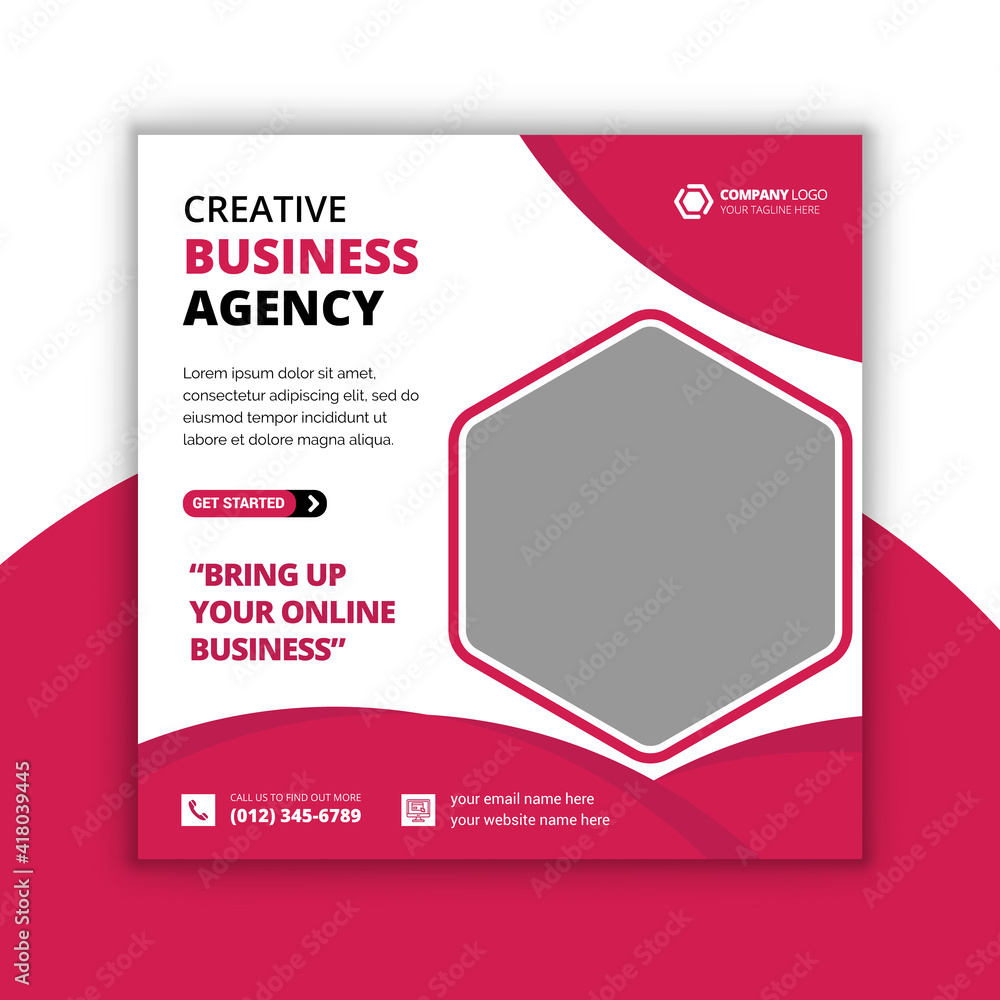 Obraz premium Creative business agency social media post and web banner template