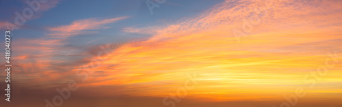 Fototapeta Naklejka Na Ścianę i Meble -  Majestic real sunrise sundown sky background with gentle colorful clouds