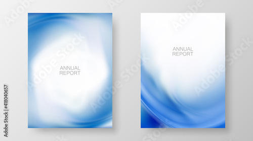 Blue wavy background.Brochure design template, annual report, cover.