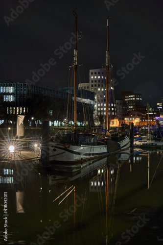 Photography Düsseldorf city places buildings blue hour